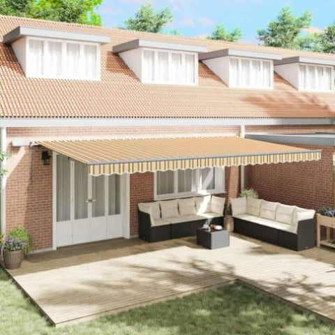 Retractable Awning Manual Multicolour 600 x 300 cm Fabric 3331626