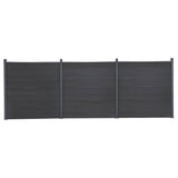 Fence Panel Set Grey 526x186 cm WPC 3211829