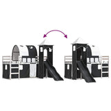 Bunk Bed without Mattress with Slide White and Black 90x190 cm Single 3284182
