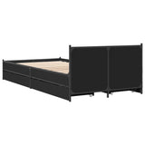 Bed Frame with Drawers without Mattress Black 75x190 cm Small Single 3279972
