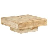 ZNTS Coffee Table 80x80x28 cm Solid Mango Wood 323592