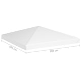 Gazebo Top Cover 270 g/m 3x3 m White 312080