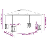 Gazebo with Sidewalls&Double Roofs 3x4 m Anthracite 318544