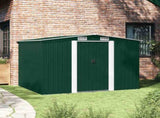 Garden Storage Shed Green Metal 257x205x178 cm 42910