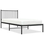 Metal Bed Frame without Mattress with Headboard Black 90x200cm 350857