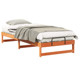 Bed Frame Brown 100 x 220 cm Solid Pine Wood 873174