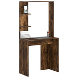 Desk with Shelf Smoked Oak 78.5 x 37 x 154.5 cm Engineered Wood 869342