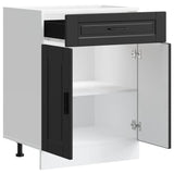 Kitchen Base Cabinet Porto Black Engineered Wood 853968