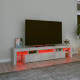 TV Cabinet with LED Lights Concrete Grey 200x36.5x40 cm 3152813