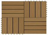 Decking Tile 3D Design 11 pcs Teak 30 x 30 cm WPC 42046682
