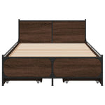 ZNTS Bed Frame with Drawers without Mattress Brown Oak 75x190 cm Small Single 3279976