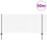 Welded Wire Fence with Posts 50 x 1 m PVC-Coated Steel Green 3336516