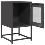 ZNTS Bedside Cabinet Black 36x39x60.5 cm Cold-rolled Steel 853326