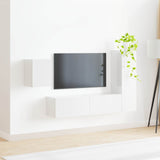 TV Cabinet Set 4 pcs High Gloss White Engineered Wood 3409001