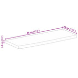 Table Top Live Edge 80x40x3.8 cm Solid Wood Mango 370586
