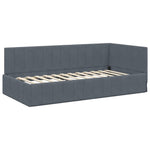 Corner Bed Frame with Headboard Dark grey 100 x 200 cm Velvet 42016318