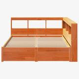 Bookcase Bed 2 pcs Wax Brown 200 x 150 cm Solid Pine Wood 3422723