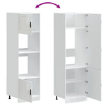 Oven Cabinets 2 pcs Porto Gloss White Engineered Wood 3315053