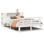 ZNTS Bookcase Bed without Mattress White 160x200cm Solid Wood Pine 3322715