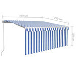 Manual Retractable Awning with Blind 3.5x2.5m Blue&White 3069276