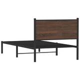 Metal Bed Frame without Mattress Brown Oak 100x200 cm 4007760