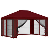 Garden Gazebo with Sidewalls 4 x 3 m Burgundy 900395