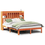 Bookcase Bed without Mattress Wax Brown 140x200cm Solid Wood Pine 3322619