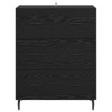 Sideboard Black Oak 69.5 x 34 x 90 cm Engineered Wood and Iron 881515