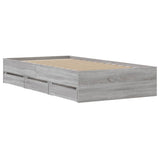 Bed Frame with Drawers without Mattress Grey Sonoma 90x190 cm Single 3207327