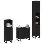 Bathroom Furniture Set with Door 3 pcs Black 30 x 30 x 190 cm 3333100