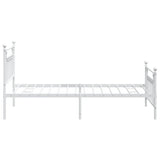 Bed Frame White Powder-Coated Steel Single Bed Frame 353599