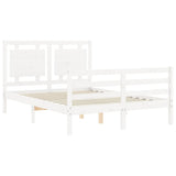 Bed Frame without Mattress White Small Double Solid Wood 3194022