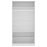 Wardrobe White 100x50x200 cm Engineered Wood 800225