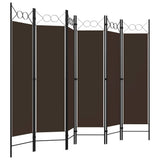 6-Panel Room Divider Brown 240x180 cm 320712
