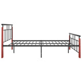 Bed Frame without Mattress Metal and Solid Oak Wood 120x200 cm 324892