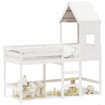 ZNTS Loft Bed with Ladder and Roof without Mattress White 80x200 cm 3282023