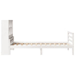 ZNTS Bookcase Bed without Mattress White 100x200 cm Solid Wood Pine 3322234