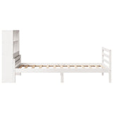 ZNTS Bookcase Bed without Mattress White 100x200 cm Solid Wood Pine 3322234