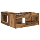 Kids'High Bed Frame with Desk 2 pcs Old wood Engineered Wood 3423468