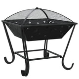 Fire Pit with Poker 50 cm XXL Steel 360065