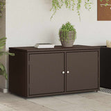 Garden Storage Cabinet Brown 110x55x60.5 cm Poly Rattan 365568