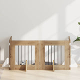Dog Gate with Stands 4 pcs Artisan Oak 60 x 60 cm 892156