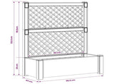 Big Planter with Trellis Grey 99.5 x 43 x 133.5 cm PP 42041723