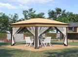 3.3 x 3.3m Pop Up Gazebo, Double Roof Foldable Canopy Tent with Zipped Mesh Sidewalls, Height T3398P318790
