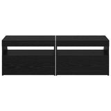 TV Cabinet 2 pcs Black Oak 60 x 35 x 40 cm Engineered Wood 862556