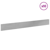 Lawn Edging 10 pcs 100 x 12 cm Steel Silver 8008804