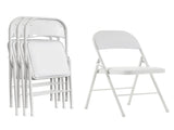 4pcs Elegant Foldable Iron & PVC Chairs for Convention & Exhibition White 27957354