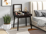 Dressing Table with Flip-up Mirror, Makeup Desk with 2 Drawers, Vanity Table Writing Desk for T3398P344248