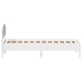 Bed Frame without Mattress White 75x190 cm Small Single Solid Wood Pine 3207242