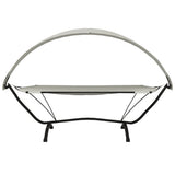 Outdoor Lounge Bed with Canopy Cream Steel and Oxford Fabric 317601
